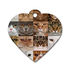 Breeds Of Cats Collage Dog Tag Heart (Two Sides) from ArtsNow.com Front