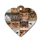 Breeds Of Cats Collage Dog Tag Heart (Two Sides)