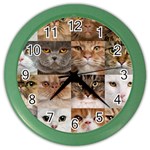 Breeds Of Cats Collage Color Wall Clock