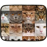 Breeds Of Cats Collage Fleece Blanket (Mini)