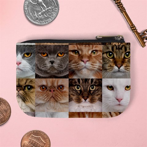 Breeds Of Cats Collage Mini Coin Purse from ArtsNow.com Back