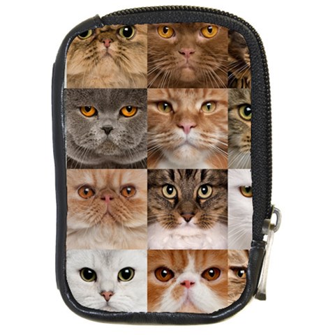 Breeds Of Cats Collage Compact Camera Leather Case from ArtsNow.com Front