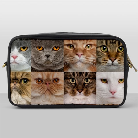 Breeds Of Cats Collage Toiletries Bag (One Side) from ArtsNow.com Front