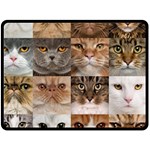 Breeds Of Cats Collage Fleece Blanket (Large)