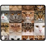 Breeds Of Cats Collage Fleece Blanket (Medium)