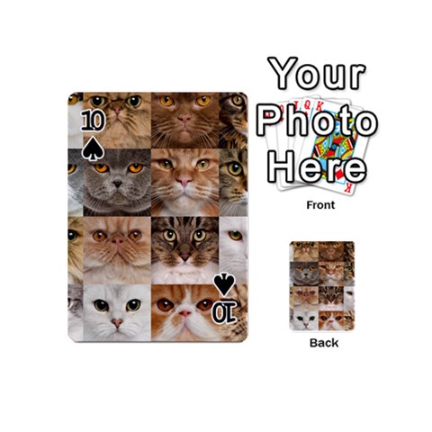 Breeds Of Cats Collage Playing Cards 54 Designs (Mini) from ArtsNow.com Front - Spade10