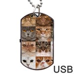 Breeds Of Cats Collage Dog Tag USB Flash (Two Sides)