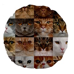 Breeds Of Cats Collage Large 18  Premium Round Cushions from ArtsNow.com Front