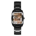 Breeds Of Cats Collage Stainless Steel Barrel Watch