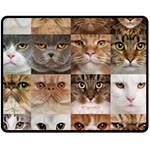 Breeds Of Cats Collage Two Sides Fleece Blanket (Medium)