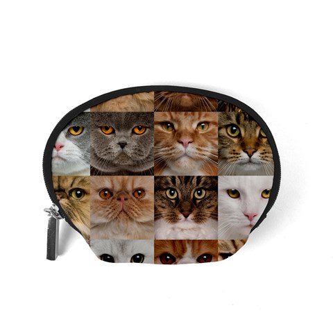 Breeds Of Cats Collage Accessory Pouch (Small) from ArtsNow.com Back