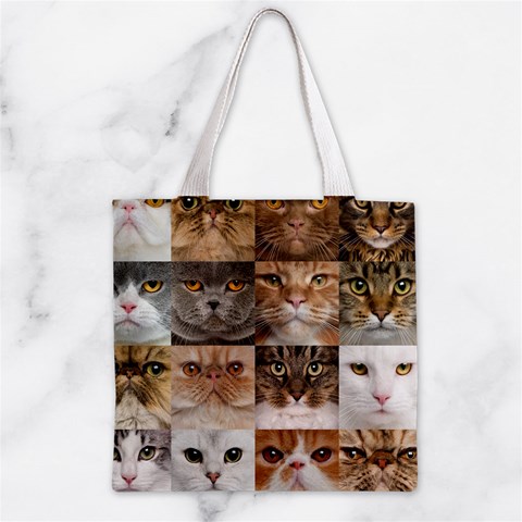 Breeds Of Cats Collage Zipper Grocery Tote Bag from ArtsNow.com Back