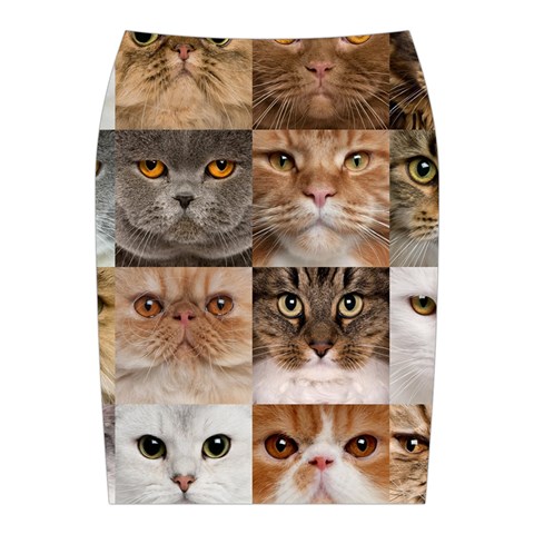 Breeds Of Cats Collage Midi Wrap Pencil Skirt from ArtsNow.com Back