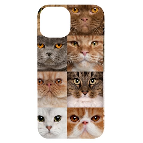 Breeds Of Cats Collage iPhone 14 Black UV Print Case from ArtsNow.com Front