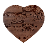 Breeds Of Cats Collage Heart Wood Jewelry Box