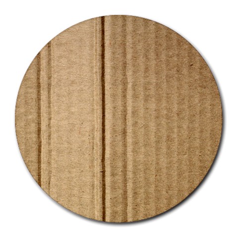 Brown Cardboard Texture Macro, Cardboard, Cardboard Round Mousepad from ArtsNow.com Front