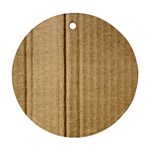 Brown Cardboard Texture Macro, Cardboard, Cardboard Ornament (Round)