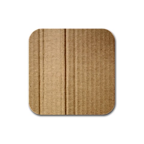 Brown Cardboard Texture Macro, Cardboard, Cardboard Rubber Square Coaster (4 pack) from ArtsNow.com Front