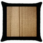 Brown Cardboard Texture Macro, Cardboard, Cardboard Throw Pillow Case (Black)