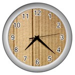 Brown Cardboard Texture Macro, Cardboard, Cardboard Wall Clock (Silver)