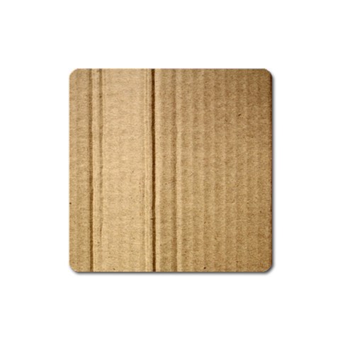 Brown Cardboard Texture Macro, Cardboard, Cardboard Square Magnet from ArtsNow.com Front