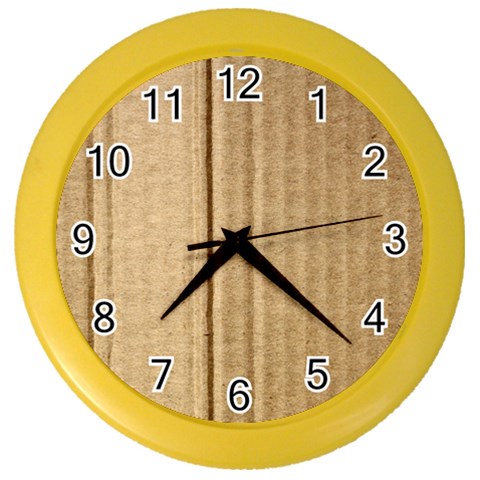 Brown Cardboard Texture Macro, Cardboard, Cardboard Color Wall Clock from ArtsNow.com Front