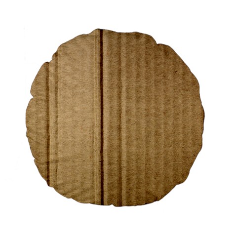 Brown Cardboard Texture Macro, Cardboard, Cardboard Standard 15  Premium Flano Round Cushions from ArtsNow.com Back