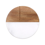 Brown Cardboard Texture Macro, Cardboard, Cardboard Classic Marble Wood Coaster (Round) 