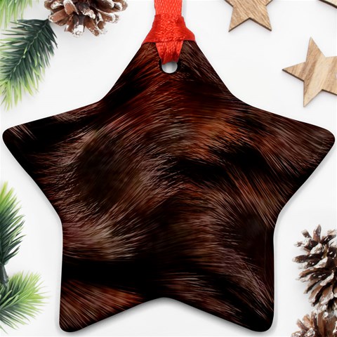 Brown Wool Texture Ornament (Star) from ArtsNow.com Front