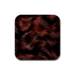 Brown Wool Texture Rubber Square Coaster (4 pack)