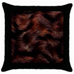 Brown Wool Texture Throw Pillow Case (Black)