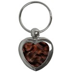 Brown Wool Texture Key Chain (Heart)