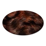 Brown Wool Texture Oval Magnet