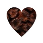 Brown Wool Texture Heart Magnet