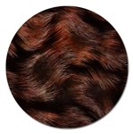 Brown Wool Texture Magnet 5  (Round)