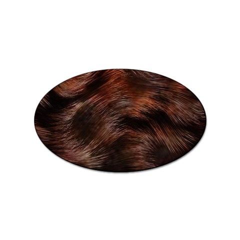 Brown Wool Texture Sticker Oval (100 pack) from ArtsNow.com Front