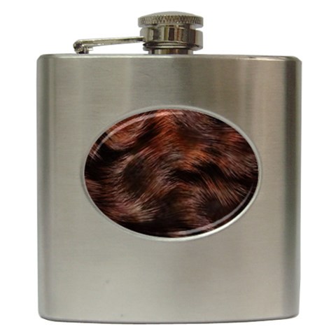 Brown Wool Texture Hip Flask (6 oz) from ArtsNow.com Front