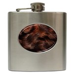 Brown Wool Texture Hip Flask (6 oz)