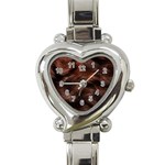 Brown Wool Texture Heart Italian Charm Watch