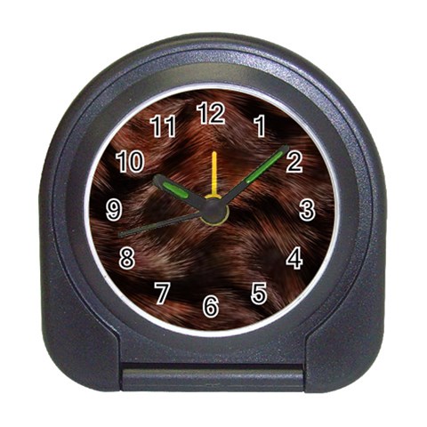 Brown Wool Texture Travel Alarm Clock from ArtsNow.com Front