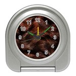 Brown Wool Texture Travel Alarm Clock