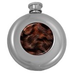 Brown Wool Texture Round Hip Flask (5 oz)