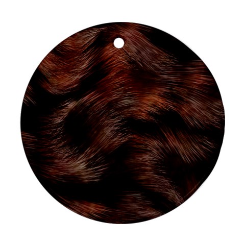 Brown Wool Texture Round Ornament (Two Sides) from ArtsNow.com Front