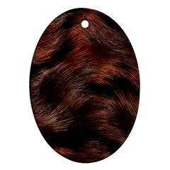 Brown Wool Texture Oval Ornament (Two Sides) from ArtsNow.com Back