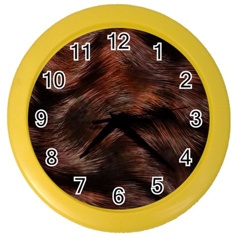 Brown Wool Texture Color Wall Clock from ArtsNow.com Front