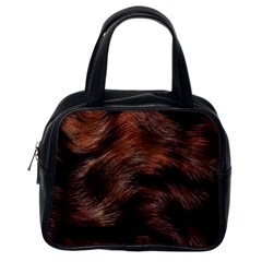 Brown Wool Texture Classic Handbag (Two Sides) from ArtsNow.com Back