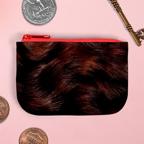 Brown Wool Texture Mini Coin Purse from ArtsNow.com Front