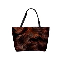 Brown Wool Texture Classic Shoulder Handbag from ArtsNow.com Back