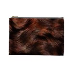 Brown Wool Texture Cosmetic Bag (Large)