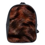 Brown Wool Texture School Bag (Large)